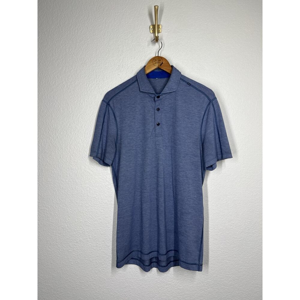 Lululemon Mens Short Sleeve Polo Shirt Small Blue